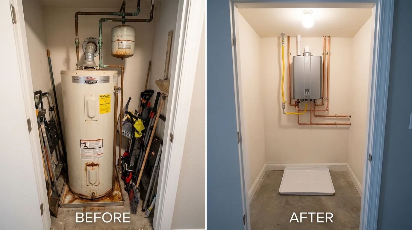 Tank water heater versus wall-mounted tankless unit comparison for Montezuma, GA homeowners